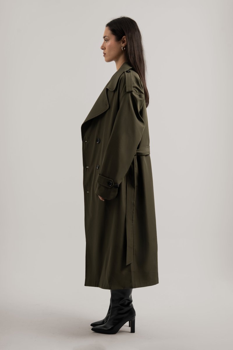 Olive Trench Coat - Baynoire
