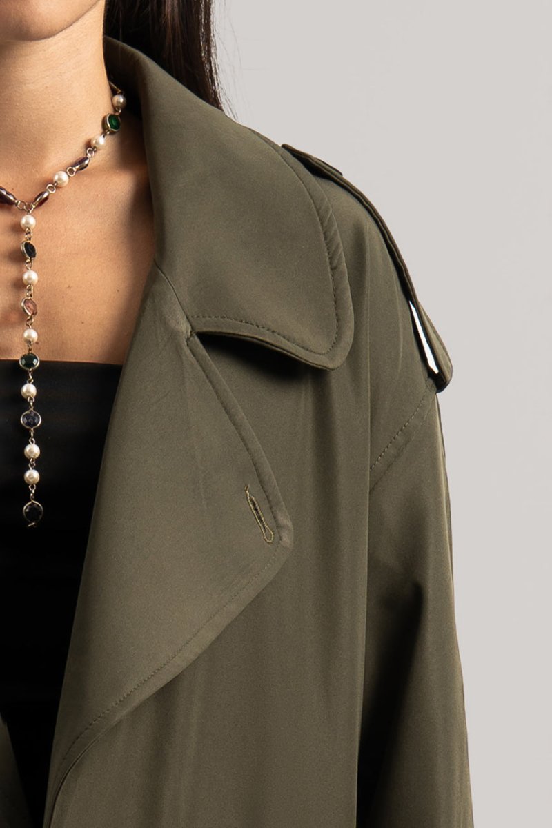 Olive Trench Coat - Baynoire
