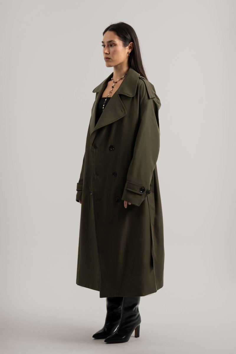 Olive Trench Coat - Baynoire