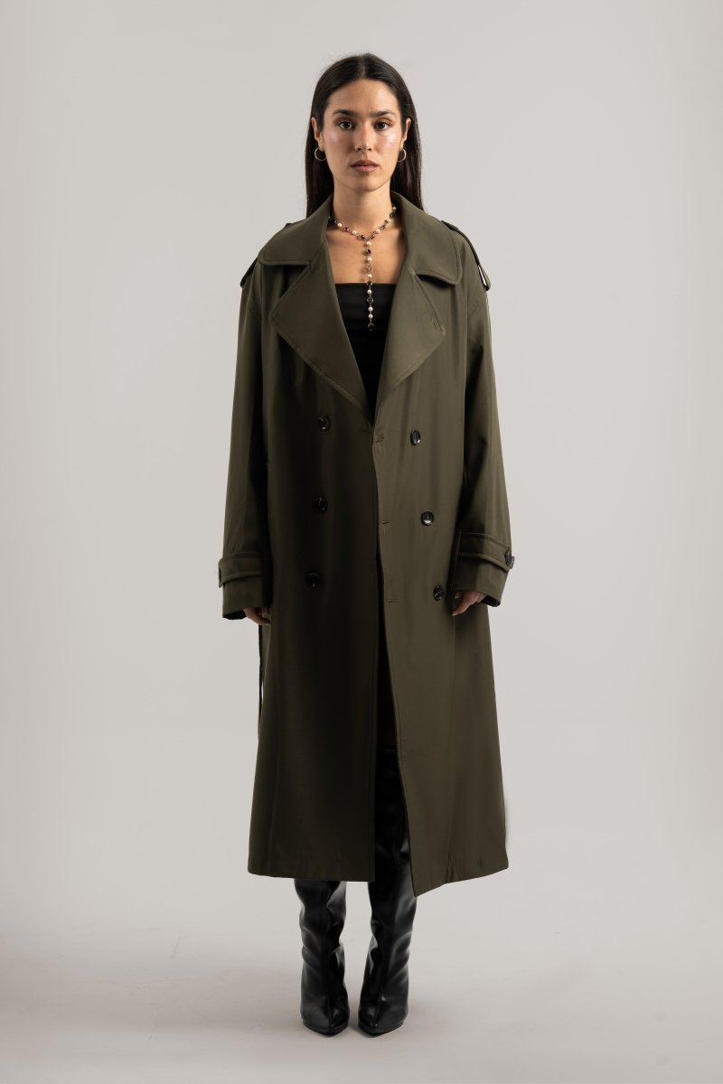 Olive Trench Coat - Baynoire