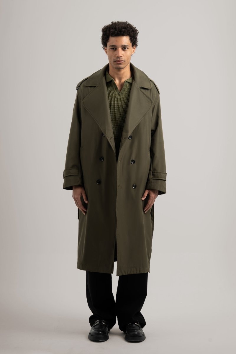 Olive Trench Coat - Baynoire
