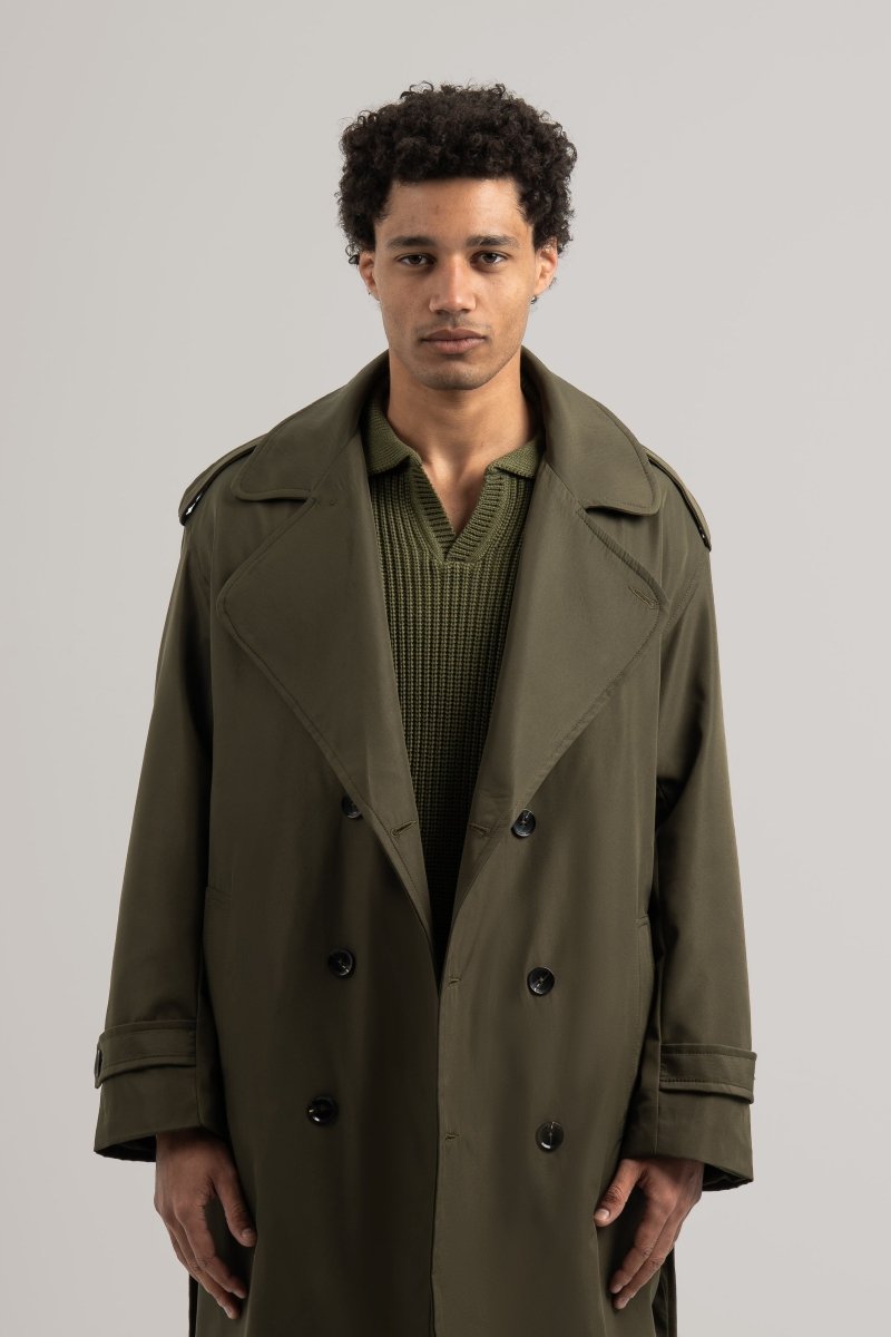 Olive Trench Coat - Baynoire