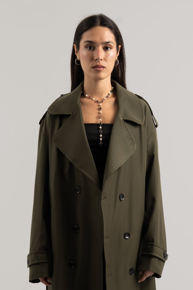 Olive Trench Coat - Baynoire