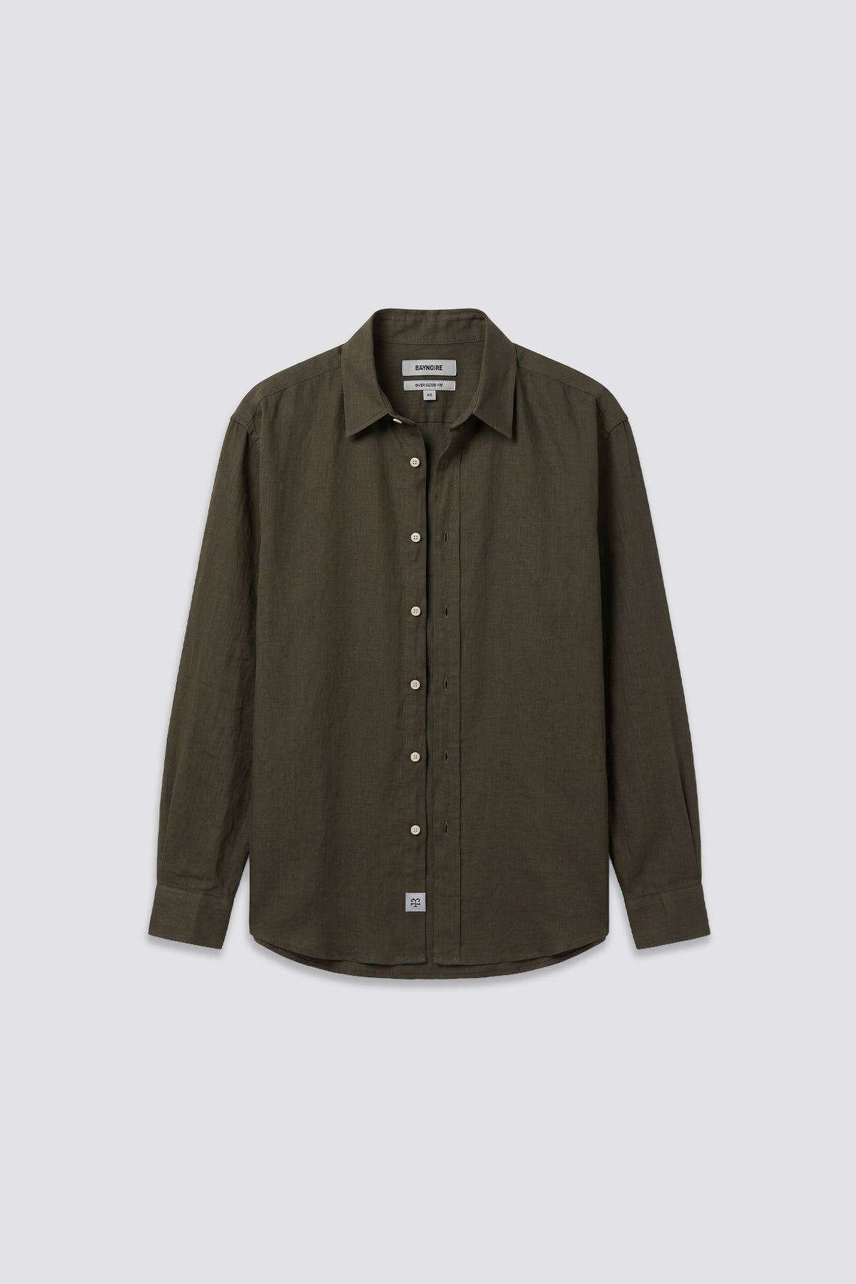 03C Oversized Linen Olive Shirt