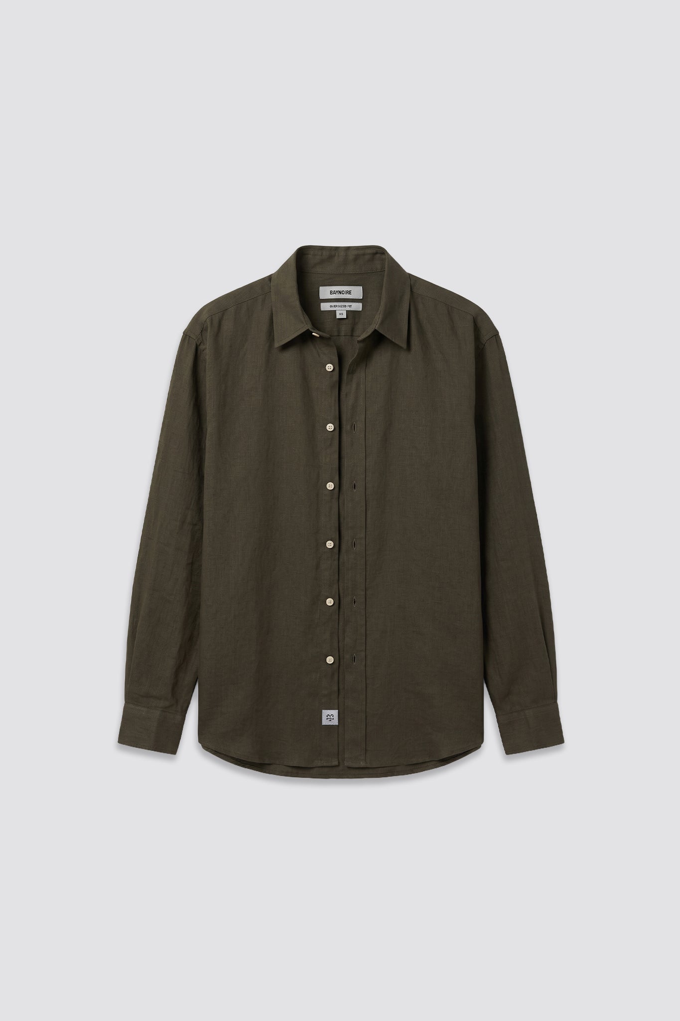 03C Oversized Linen Olive Shirt