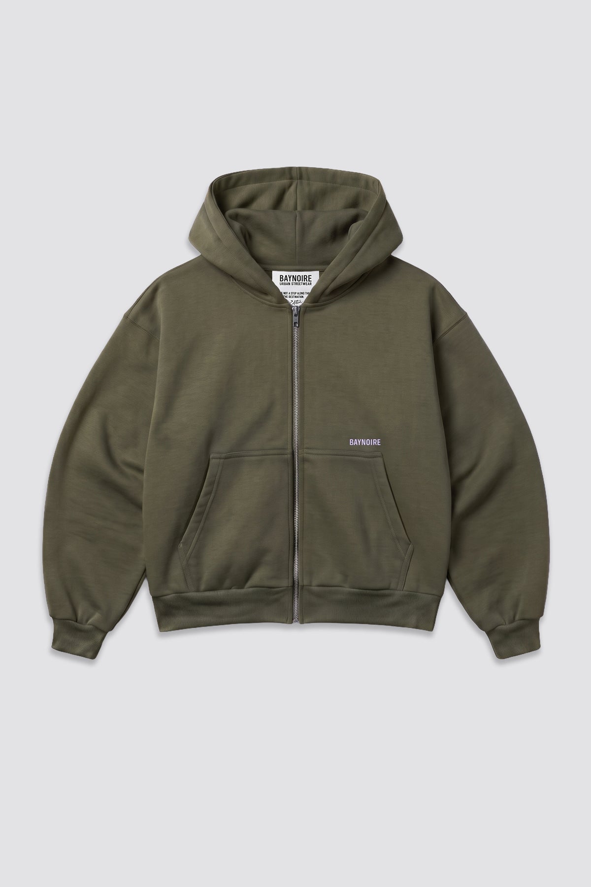 02P Oversized Olive Zipped Hoodie