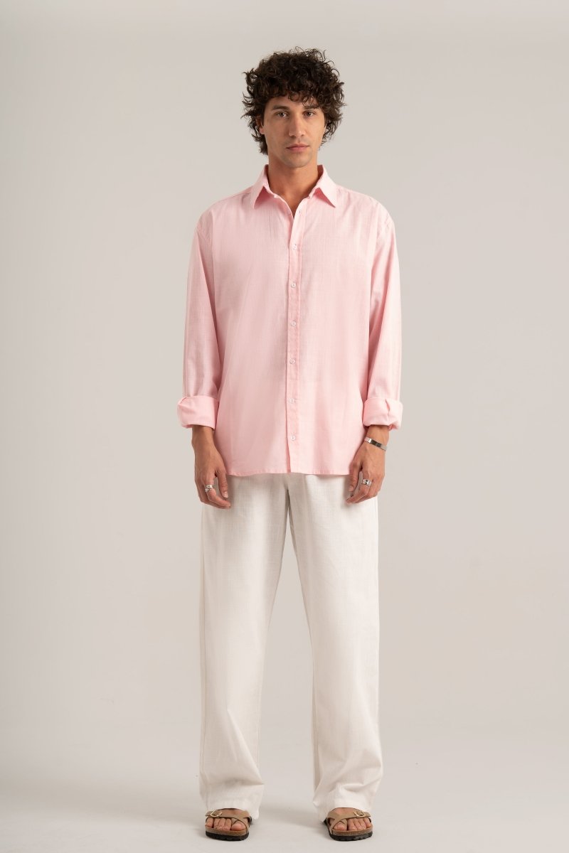 Pink C - Linen Shirt - Baynoire