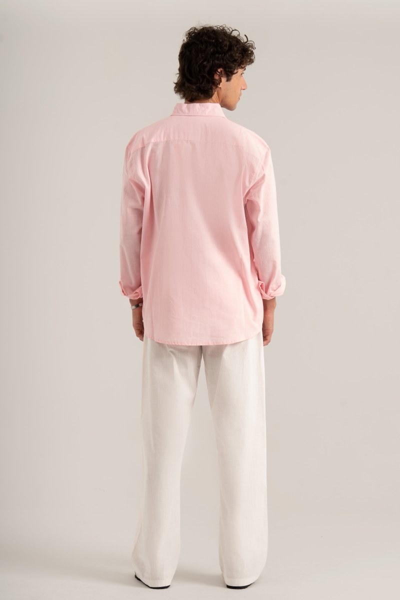 Pink C - Linen Shirt - Baynoire