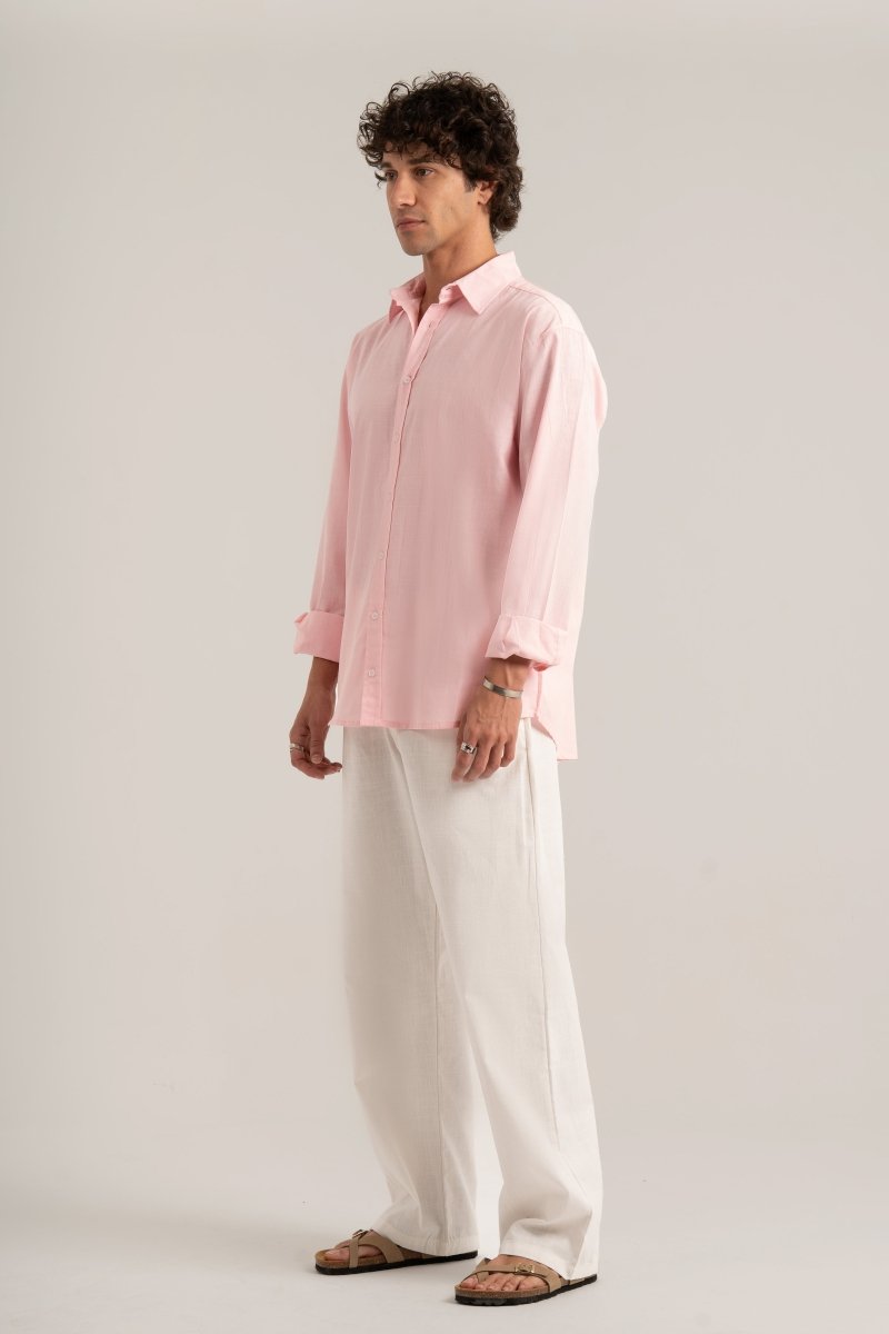 Pink C - Linen Shirt - Baynoire