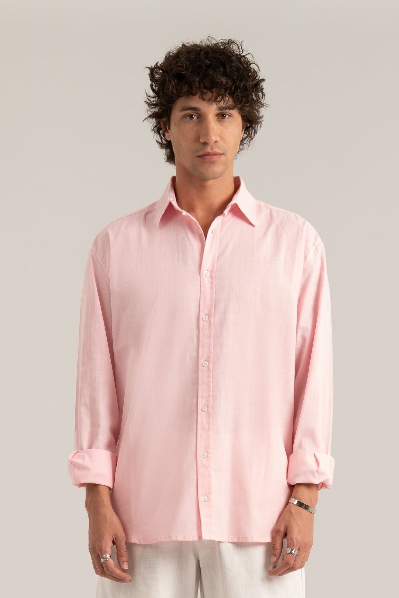 Pink C - Linen Shirt - Baynoire