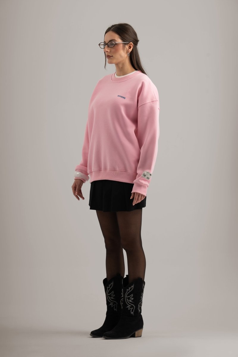 Pink Logo II PL Oversized Sweatshirt - Baynoire