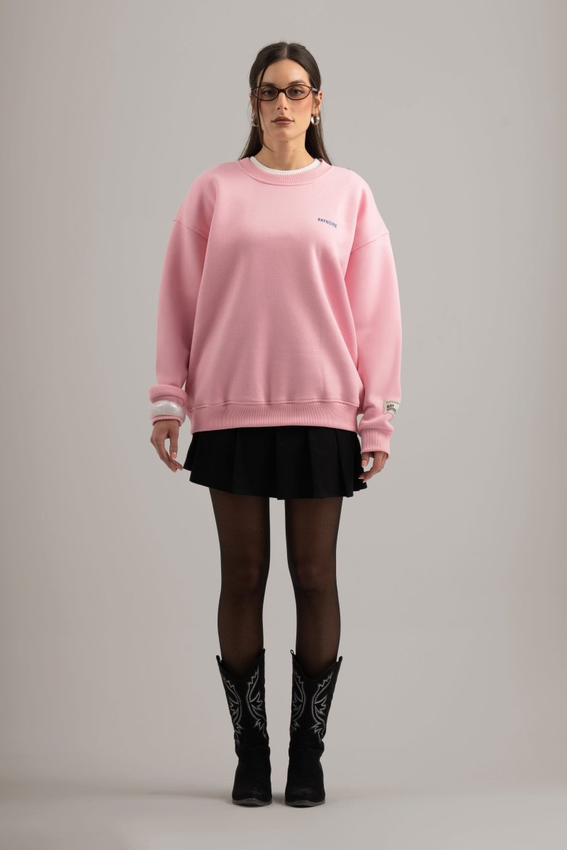 Pink Logo II PL Oversized Sweatshirt - Baynoire