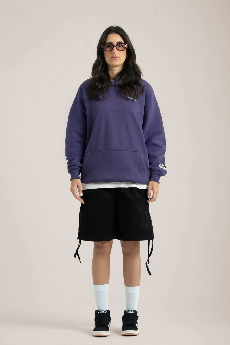 Purple Logo II PL Oversized Hoodie - Baynoire
