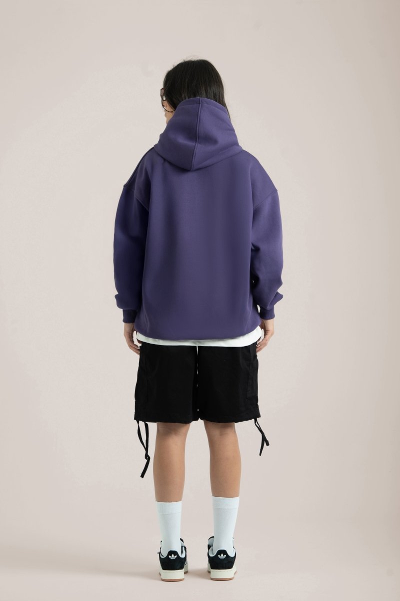 Purple Logo II PL Oversized Hoodie - Baynoire