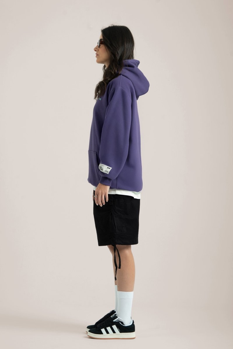 Purple Logo II PL Oversized Hoodie - Baynoire