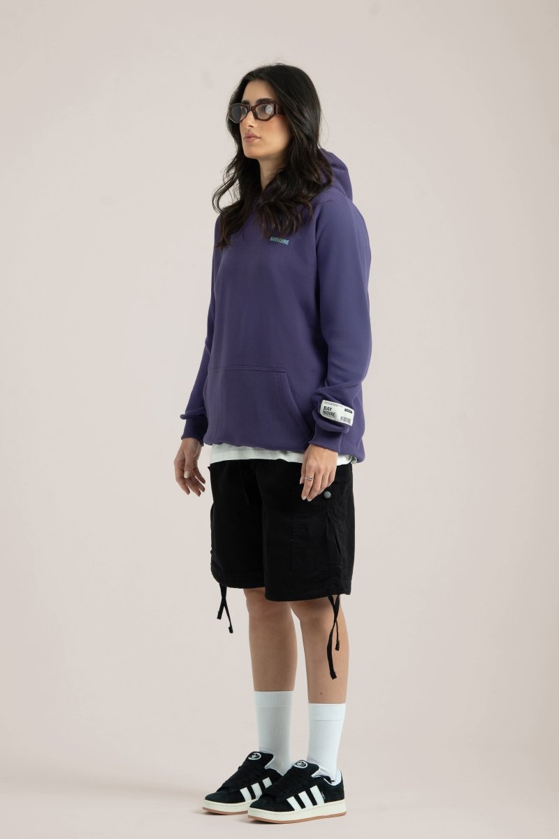Purple Logo II PL Oversized Hoodie - Baynoire