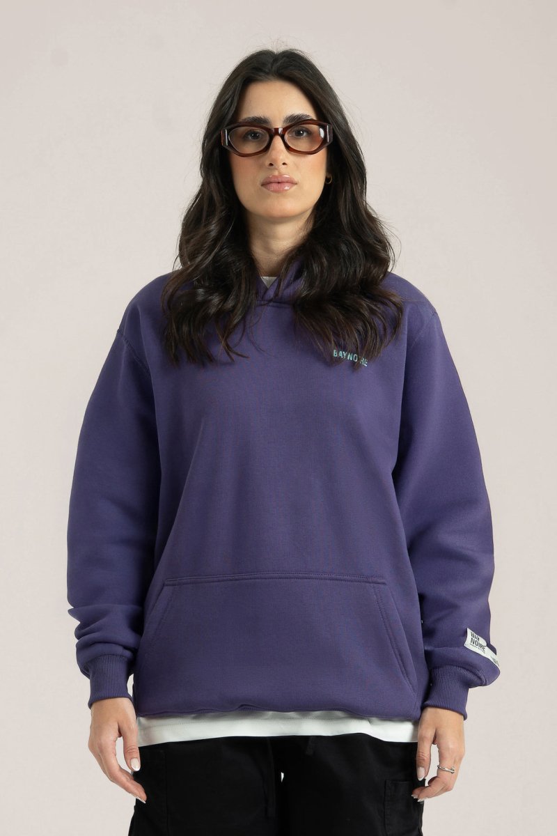 Purple Logo II PL Oversized Hoodie - Baynoire
