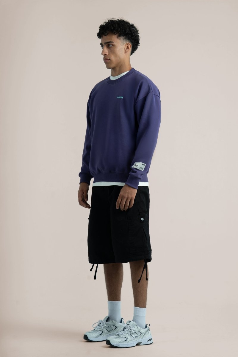 Purple Logo II PL Oversized Sweatshirt - Baynoire