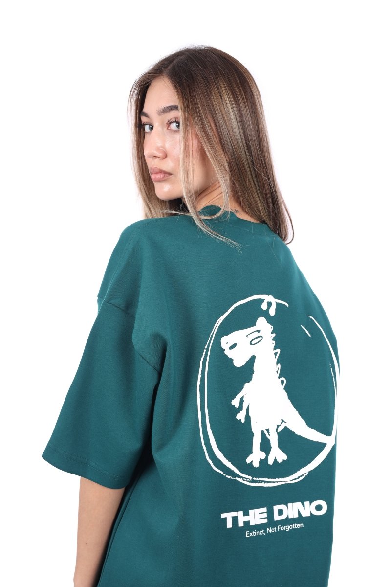 Teal TheDino Oversized T-shirt - Baynoire