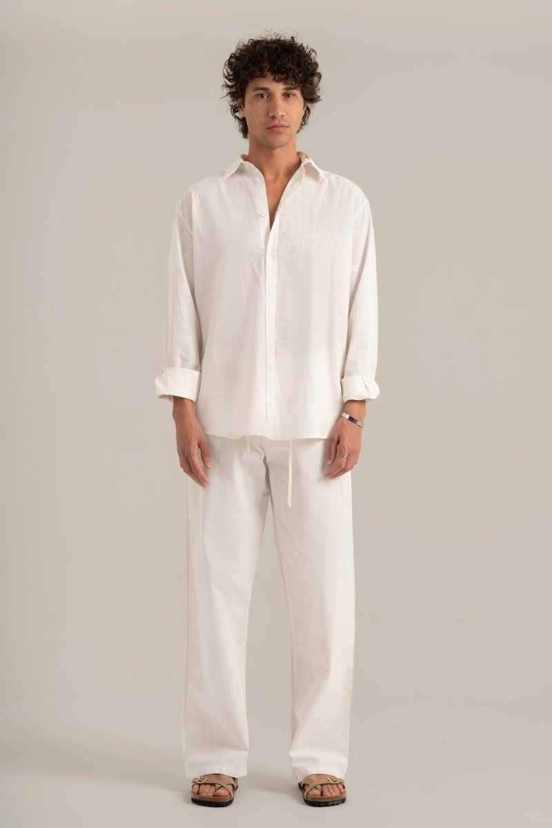 White C - Linen Shirt - Baynoire