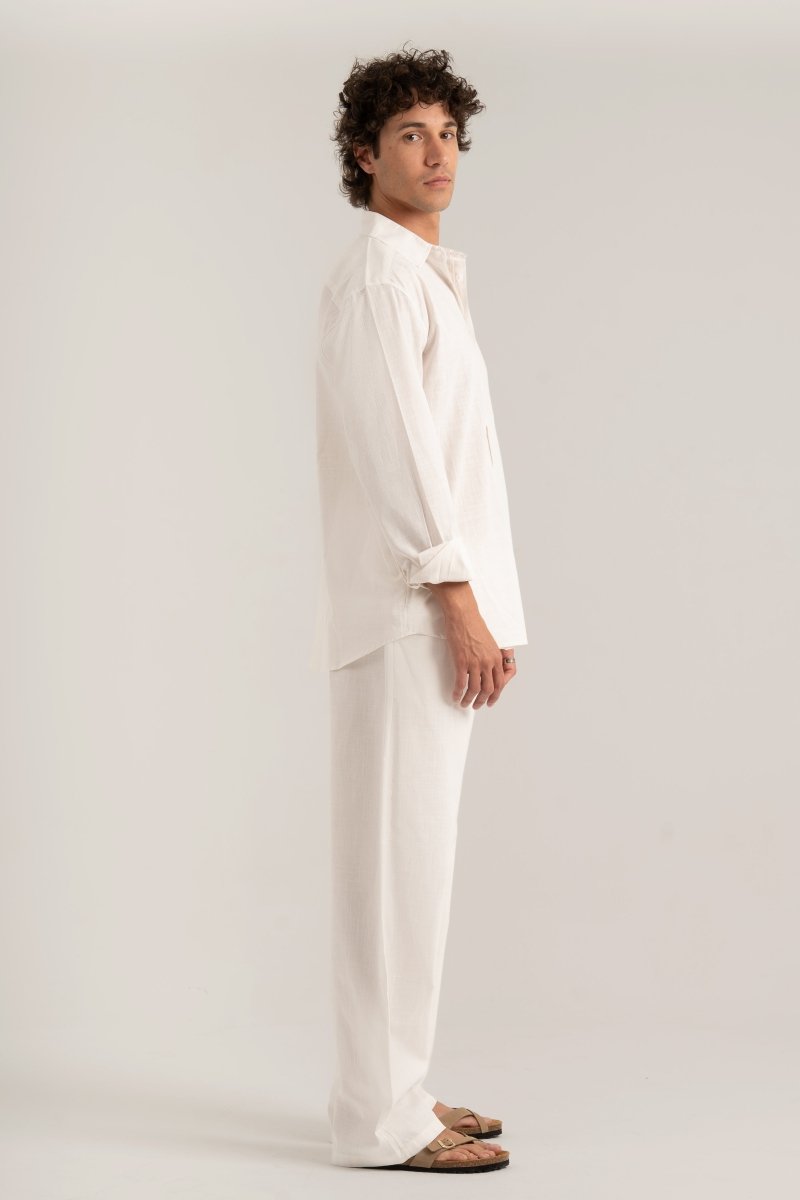 White C - Linen Shirt - Baynoire