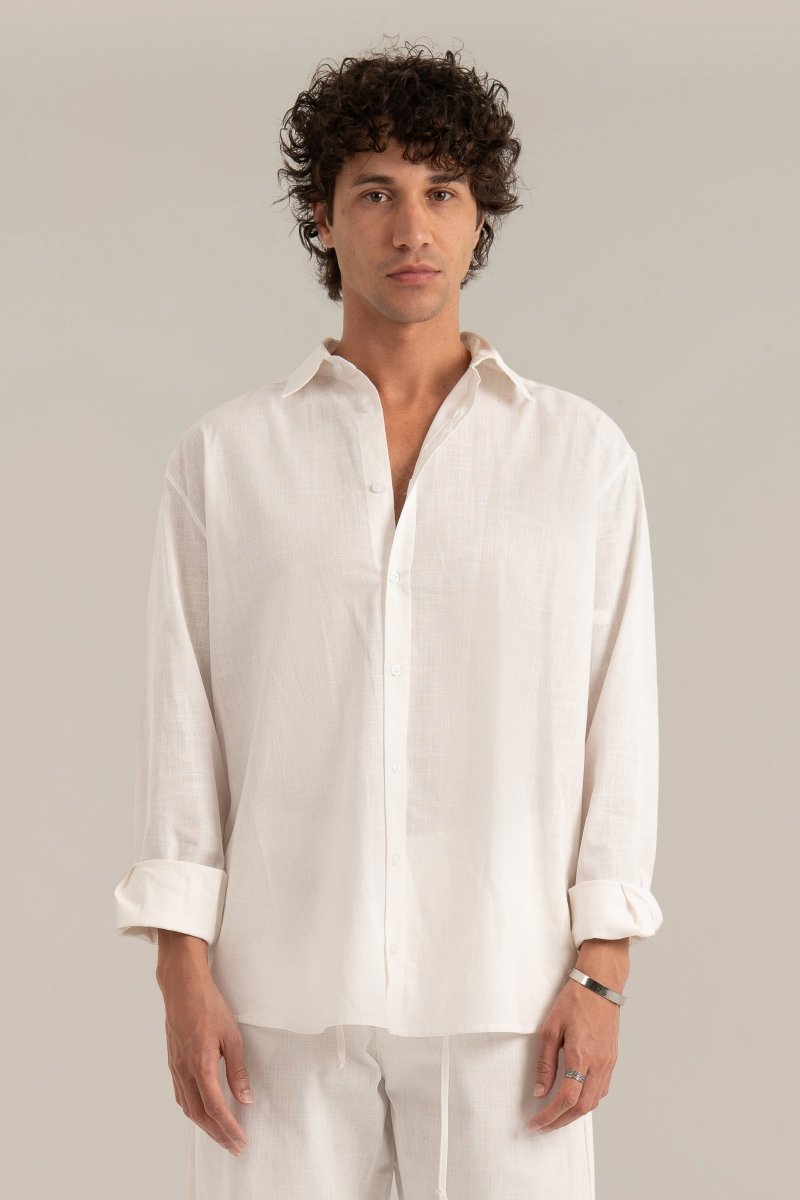 White C - Linen Shirt - Baynoire