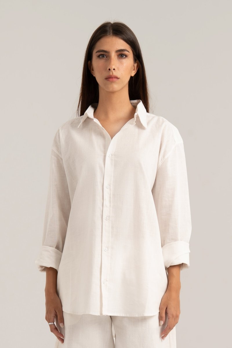 White C - Linen Shirt - Baynoire