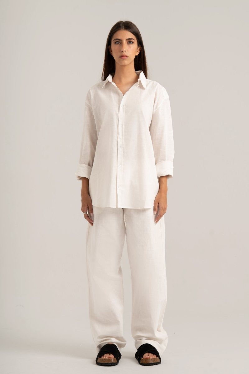 White C - Linen Shirt - Baynoire