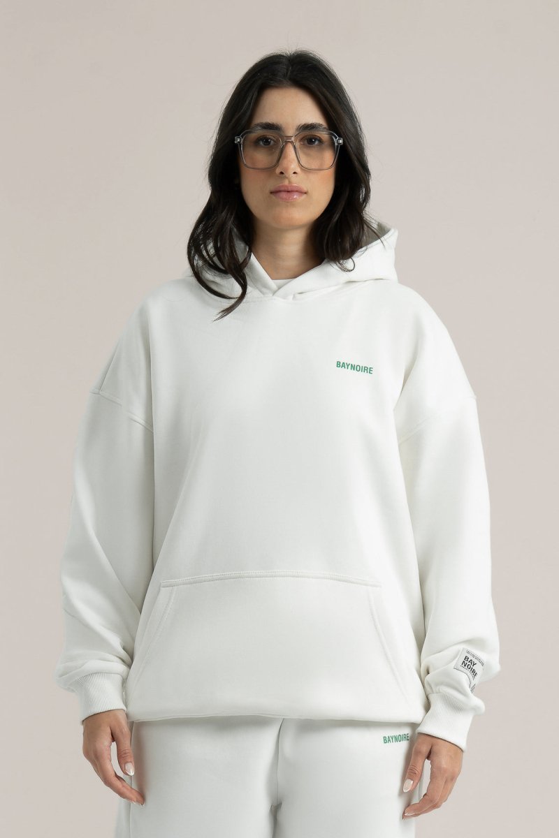 White Logo II PL Oversized Hoodie - Baynoire