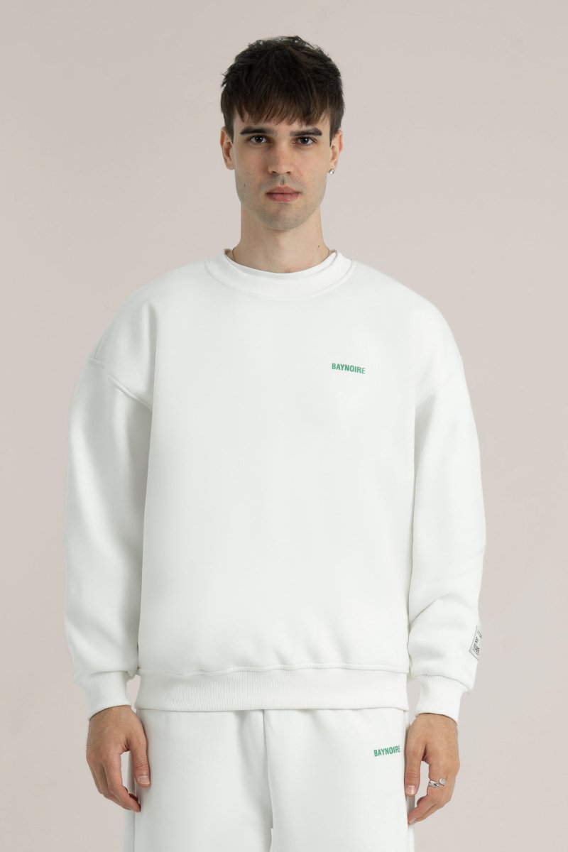 White Logo II PL Oversized Sweatshirt - Baynoire