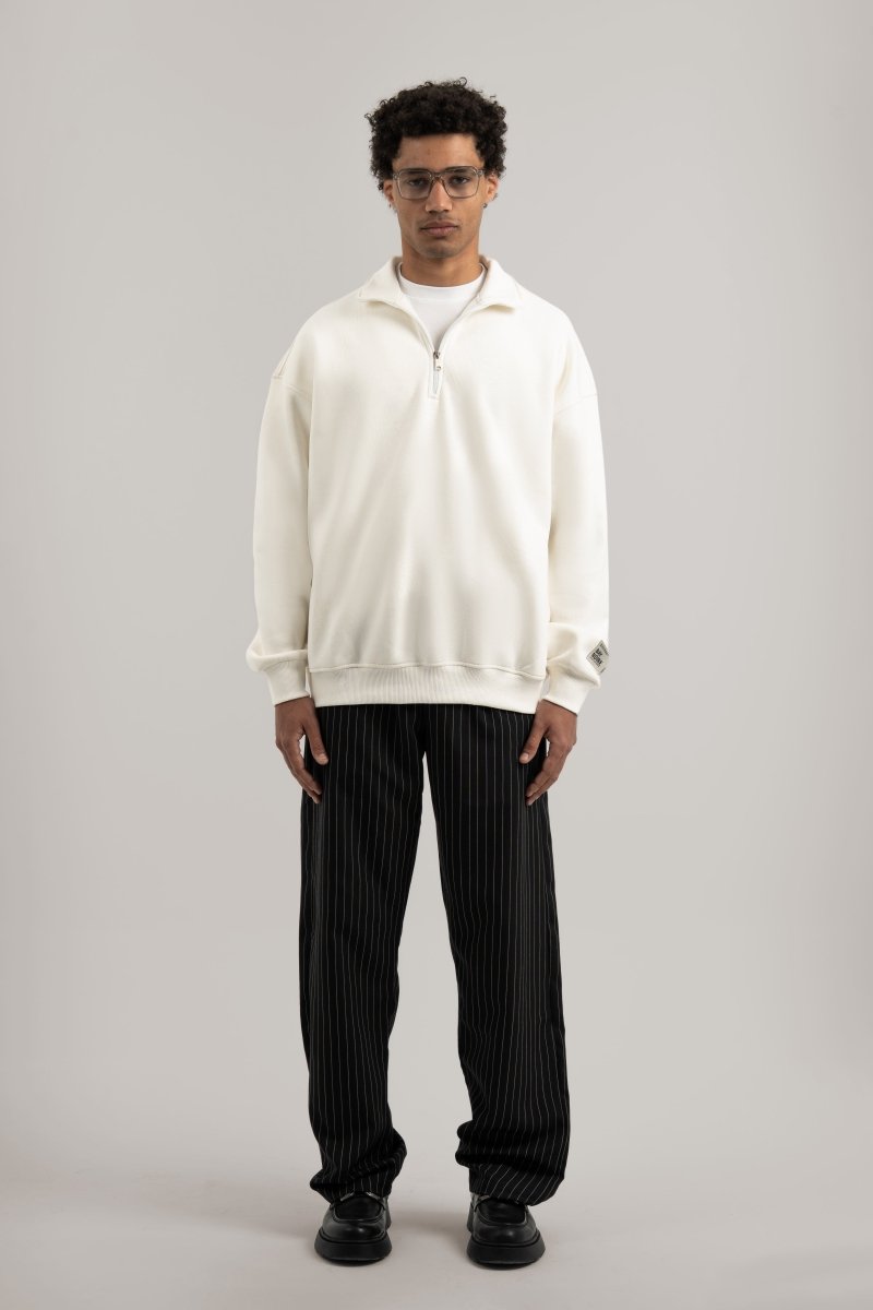 White Q - Zipper Sweatshirt V3 - Baynoire