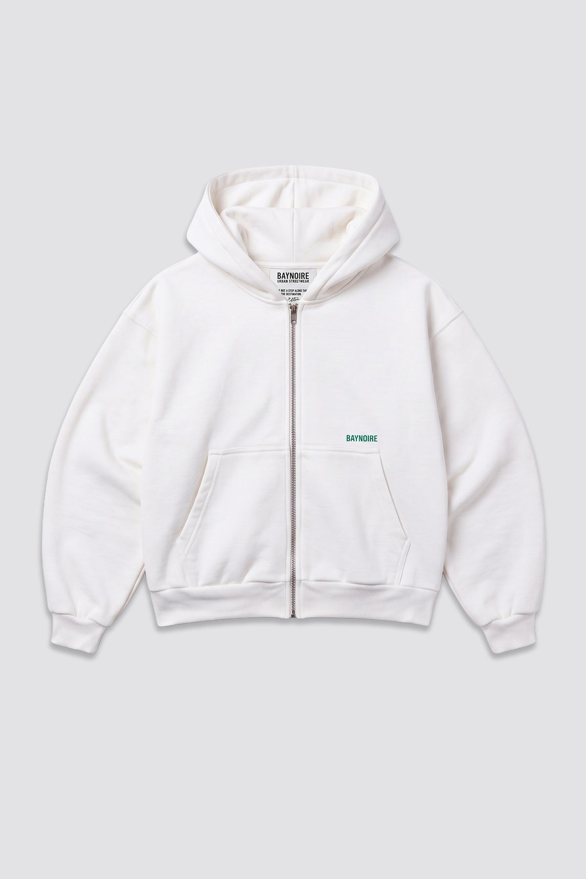 02P Oversized White Zipped Hoodie
